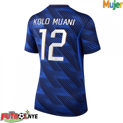 Camiseta Francia Randal Kolo Muani #12 Primera Equipación para mujer Mundial 2026 manga corta